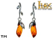 Jewellery SILVER sterling earrings.  Stone: amber. TAG: nature, modern; name: E-A77; weight: 3.5g.
