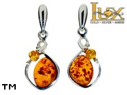 Jewellery SILVER sterling earrings.  Stone: amber. TAG: ; name: E-A80; weight: 3.4g.