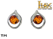 Jewellery SILVER sterling earrings.  Stone: amber. TAG: ; name: E-C89S; weight: 1.7g.