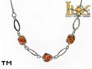 Jewellery SILVER sterling necklace.  Stone: amber. TAG: ; name: N-778; weight: 5.5g.