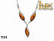 Jewellery SILVER sterling necklace.  Stone: amber. TAG: ; name: N-815; weight: 7.65g.