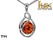 Jewellery SILVER sterling pendant.  Stone: amber. TAG: ; name: P-D31; weight: 2.2g.