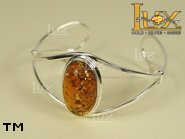 Jewellery SILVER sterling bracelet.  Stone: amber. TAG: clasic; name: B-002; weight: 14.2g.