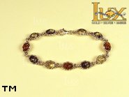 Jewellery SILVER sterling bracelet.  Stone: amber. TAG: ; name: B-143-2; weight: 9.4g.