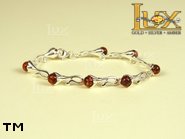 Jewellery SILVER sterling bracelet.  Stone: amber. TAG: nature; name: B-631; weight: 10.4g.