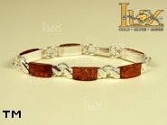 Jewellery SILVER sterling bracelet.  Stone: amber. TAG: ; name: B-672; weight: 17.7g.