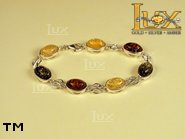 Jewellery SILVER sterling bracelet.  Stone: amber. TAG: ; name: B-677; weight: 10.6g.