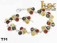 Jewellery SILVER sterling bracelet.  Stone: amber. TAG: nature; name: B-690; weight: 14.3g.