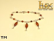 Jewellery SILVER sterling bracelet.  Stone: amber. TAG: ; name: B-722; weight: 9.3g.