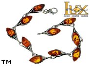 Jewellery SILVER sterling bracelet.  Stone: amber. TAG: ; name: B-726; weight: 10.4g.