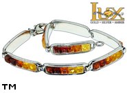Jewellery SILVER sterling bracelet.  Stone: amber. TAG: modern; name: B-735; weight: 10.4g.