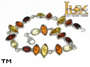 Jewellery SILVER sterling bracelet.  Stone: amber. TAG: modern; name: B-771; weight: 13.5g.