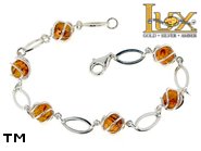 Jewellery SILVER sterling bracelet.  Stone: amber. TAG: ; name: B-778; weight: 6.8g.