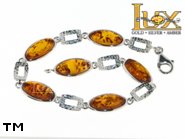 Jewellery SILVER sterling bracelet.  Stone: amber. TAG: ; name: B-790; weight: 9.4g.