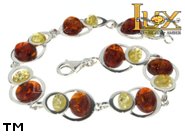 Jewellery SILVER sterling bracelet.  Stone: amber. TAG: ; name: B-825; weight: 11.2g.