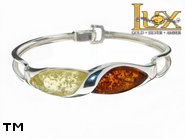 Jewellery SILVER sterling bracelet.  Stone: amber. TAG: ; name: B-840; weight: 16.4g.