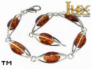 Jewellery SILVER sterling bracelet.  Stone: amber. TAG: ; name: B-844-2; weight: 8.6g.