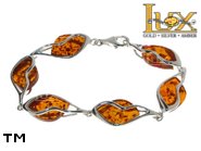 Jewellery SILVER sterling bracelet.  Stone: amber. TAG: ; name: B-848; weight: 15.2g.