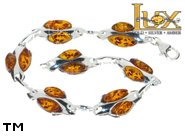 Jewellery SILVER sterling bracelet.  Stone: amber. TAG: ; name: B-879; weight: 10.95g.