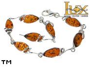 Jewellery SILVER sterling bracelet.  Stone: amber. TAG: ; name: B-884; weight: 7.25g.