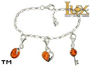 Jewellery SILVER sterling bracelet.  Stone: amber. TAG: ; name: B-913-1; weight: 6.3g.