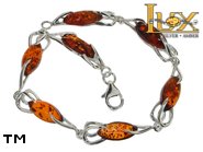 Jewellery SILVER sterling bracelet.  Stone: amber. TAG: ; name: B-931; weight: 8.1g.