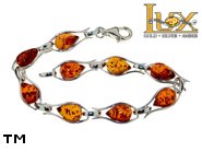 Jewellery SILVER sterling bracelet.  Stone: amber. TAG: ; name: B-968; weight: 7.1g.