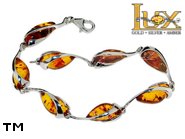 Jewellery SILVER sterling bracelet.  Stone: amber. TAG: ; name: B-972; weight: 9.2g.