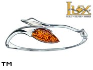 Jewellery SILVER sterling bracelet.  Stone: amber. TAG: ; name: B-973; weight: 13.1g.