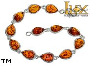 Jewellery SILVER sterling bracelet.  Stone: amber. TAG: ; name: B-974; weight: 8.3g.