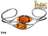 Jewellery SILVER sterling bracelet.  Stone: amber. TAG: ; name: B-A16-2; weight: 9.4g.
