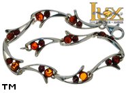 Jewellery SILVER sterling bracelet.  Stone: amber. TAG: ; name: B-A59; weight: 8.3g.