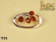 Jewellery SILVER sterling brooche.  Stone: amber. TAG: ; name: BR-028; weight: 4.5g.
