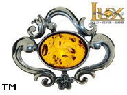 Jewellery SILVER sterling brooche.  Stone: amber. TAG: clasic; name: BR-094; weight: 6g.