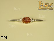Jewellery SILVER sterling brooche.  Stone: amber. TAG: ; name: BR-136-2; weight: 4.4g.