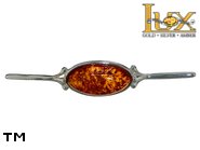 Jewellery SILVER sterling brooche.  Stone: amber. TAG: ; name: BR-204; weight: 2.6g.
