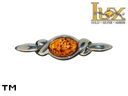 Jewellery SILVER sterling brooche.  Stone: amber. TAG: ; name: BR-340; weight: 3.7g.