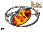 Jewellery SILVER sterling brooche.  Stone: amber. TAG: ; name: BR-366; weight: 2.7g.