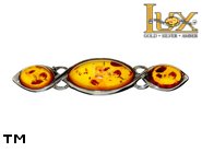 Jewellery SILVER sterling brooche.  Stone: amber. TAG: ; name: BR-369; weight: 2.3g.