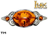 Jewellery SILVER sterling brooche.  Stone: amber. TAG: ; name: BR-521; weight: 4.3g.
