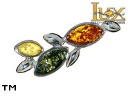 Jewellery SILVER sterling brooche.  Stone: amber. TAG: nature; name: BR-529; weight: 3.1g.