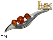 Jewellery SILVER sterling brooche.  Stone: amber. TAG: ; name: BR-623; weight: 4.9g.