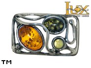 Jewellery SILVER sterling brooche.  Stone: amber. TAG: ; name: BR-635; weight: 5.3g.