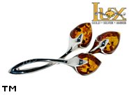 Jewellery SILVER sterling brooche.  Stone: amber. TAG: ; name: BR-720; weight: 6.7g.