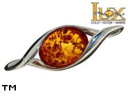 Jewellery SILVER sterling brooche.  Stone: amber. TAG: ; name: BR-756; weight: 5.4g.