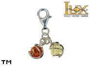 Jewellery SILVER sterling charm.  Stone: amber. TAG: ; name: CH-763; weight: 1.7g.