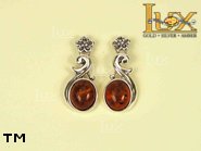 Jewellery SILVER sterling earrings.  Stone: amber. TAG: clasic; name: E-094; weight: 4.6g.