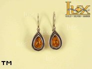 Jewellery SILVER sterling earrings.  Stone: amber. TAG: ; name: E-202; weight: 3.3g.
