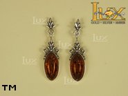 Jewellery SILVER sterling earrings.  Stone: amber. TAG: ; name: E-223; weight: 4.5g.