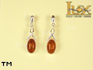 Jewellery SILVER sterling earrings.  Stone: amber. TAG: ; name: E-349; weight: 2.5g.